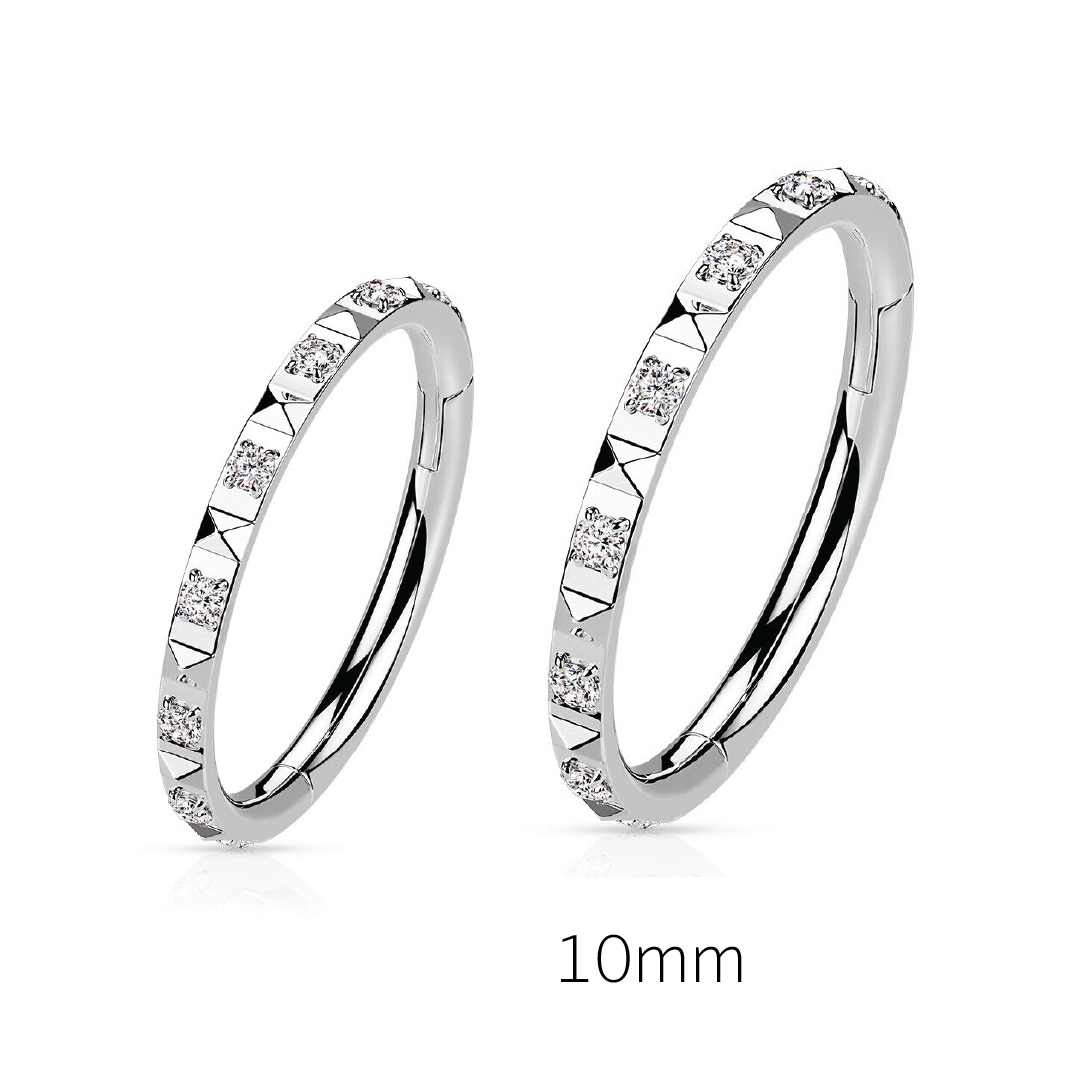 Zara - Titanium Baguette Jewelled Segment Ring