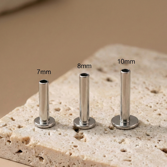 Titanium Threadless Labret Post Only – hypoallergenic piercing jewellery by Cura