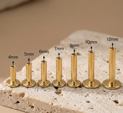 4mm, 7mm and 8mm Titanium Threaded Labret Post Only