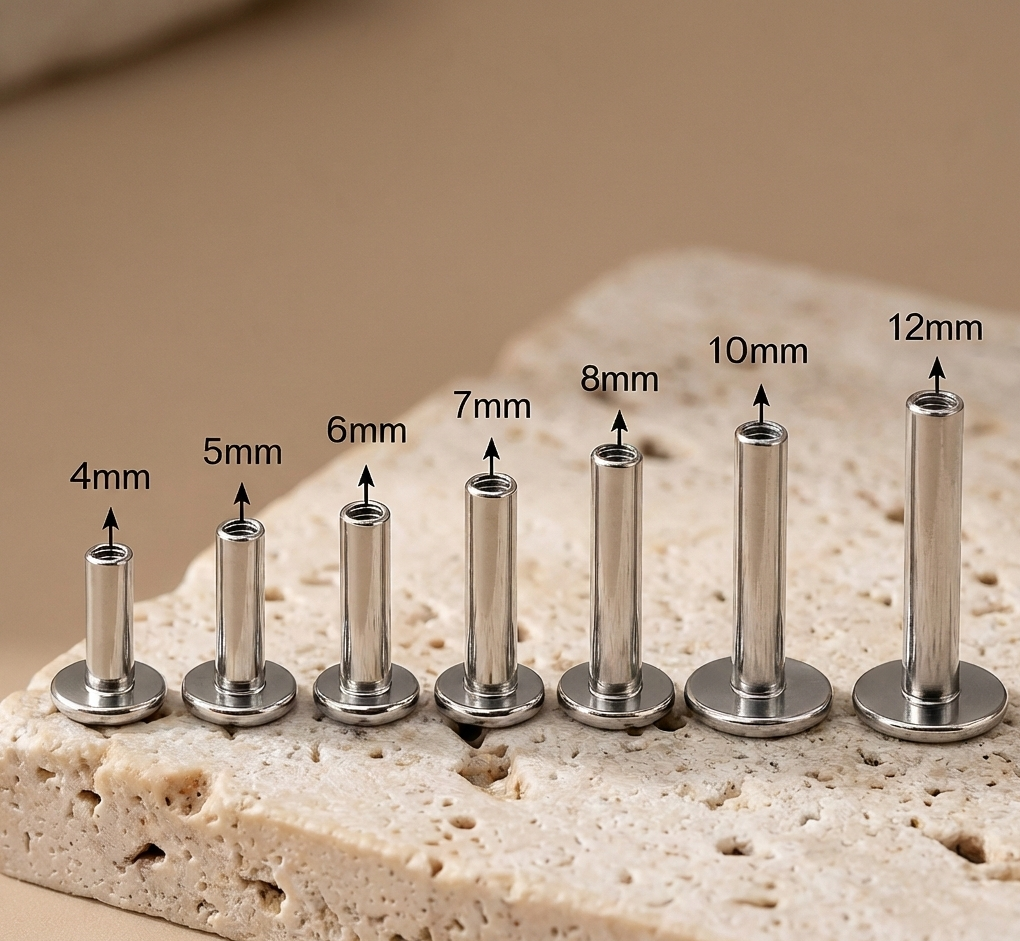 Titanium Threaded Labret Post Only | Cura – Cura - Piercing Jewellery