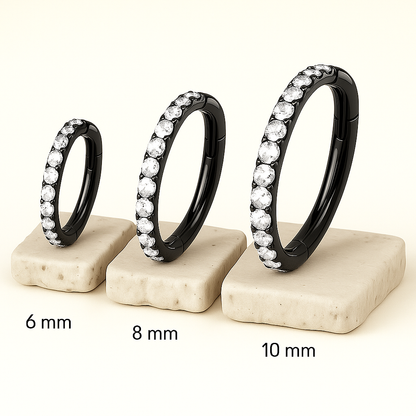 Vera - Titanium Segment Ring with Side Facing Stones