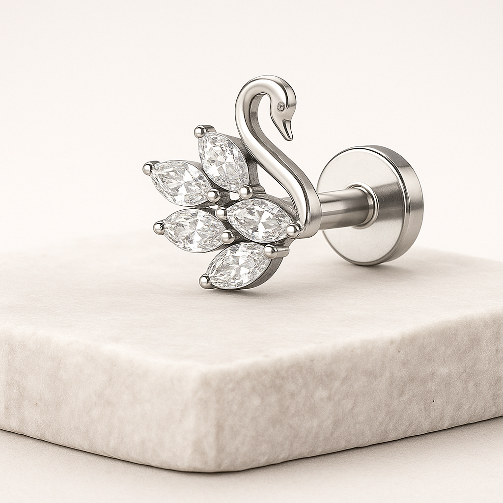 Arina - Swan Labret Stud