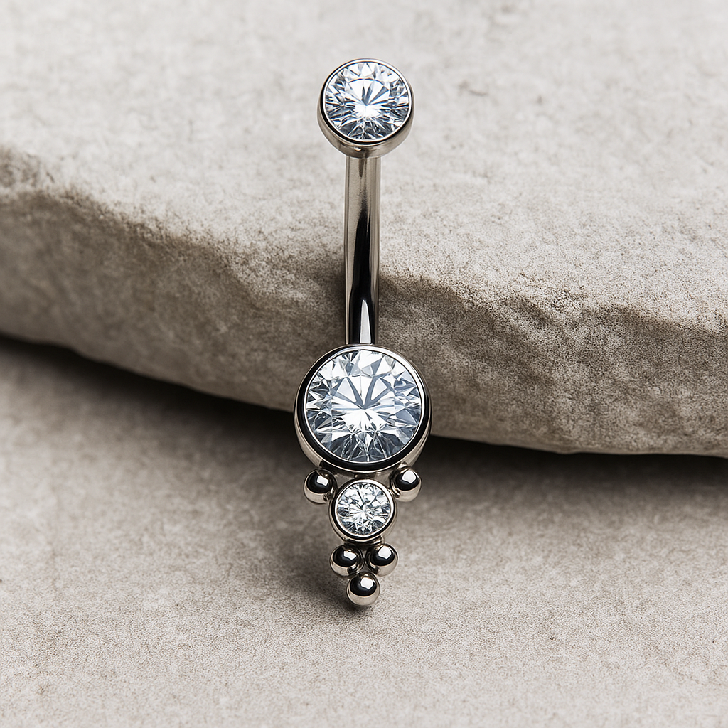 Tiara Titanium Cluster Belly Ring