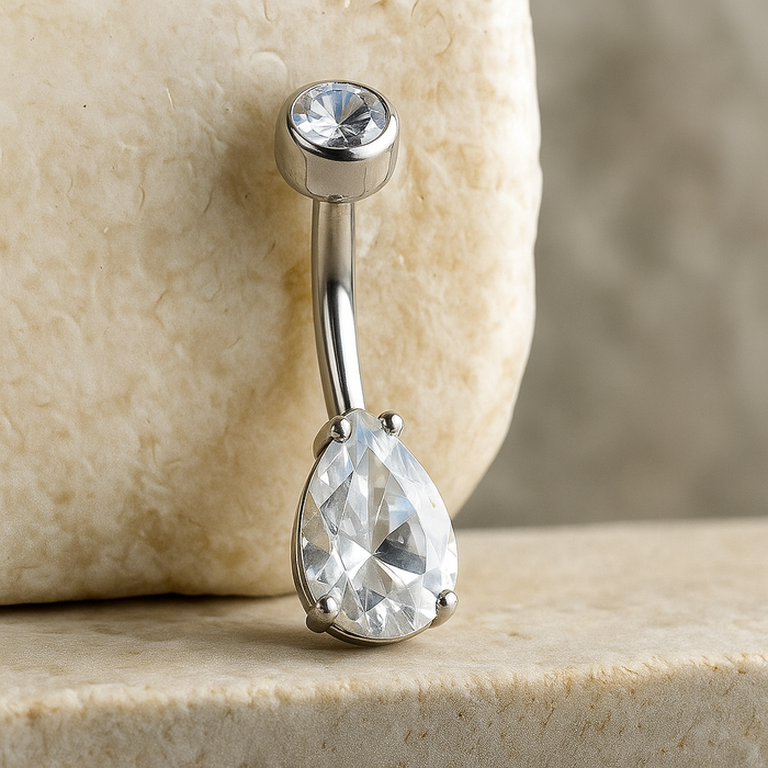 Giselle - Titanium Pear Belly Ring