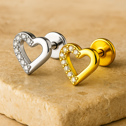 Lina - Crystal Heart Stud