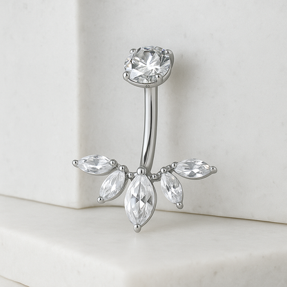 Yasmina - Titanium Floral Belly Ring