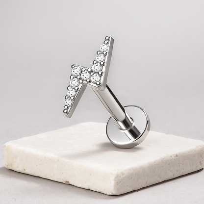 Mila - Titanium Lightening Bolt Stud