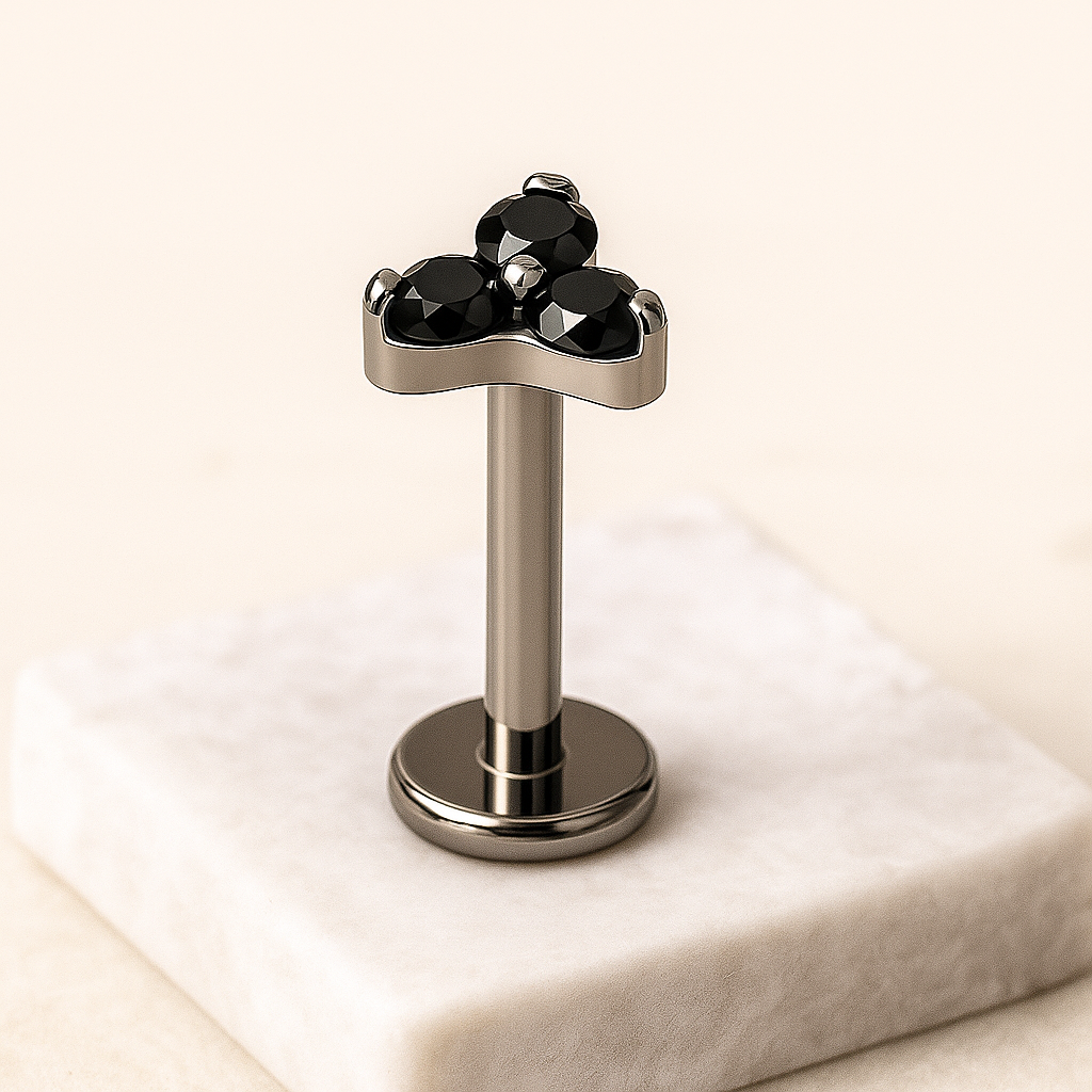 Trinity - Titanium Tristone Stud