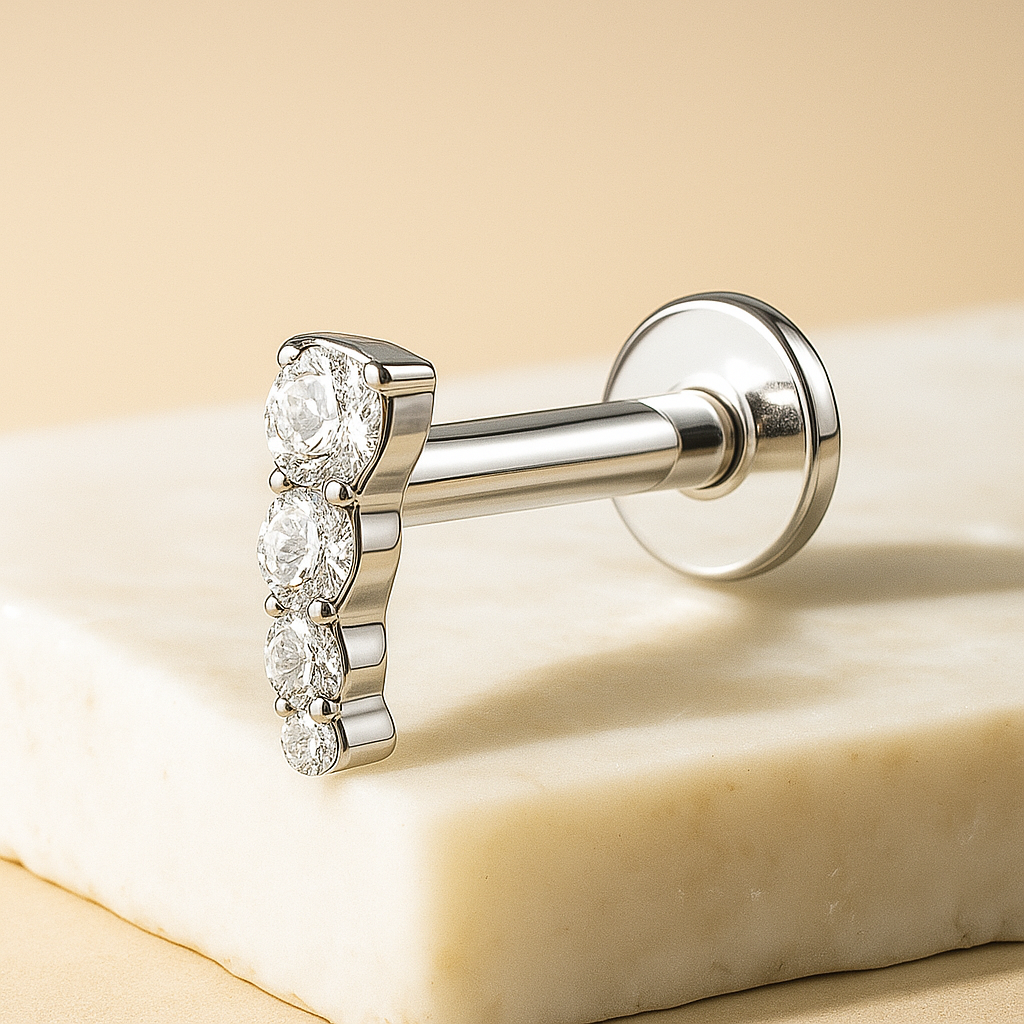 Nora - Titanium Curved Stud
