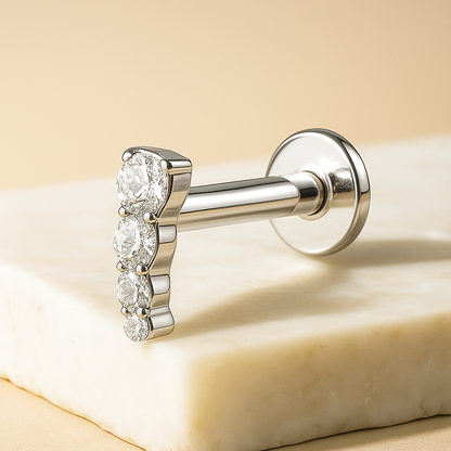 Nora - Titanium Curved Stud