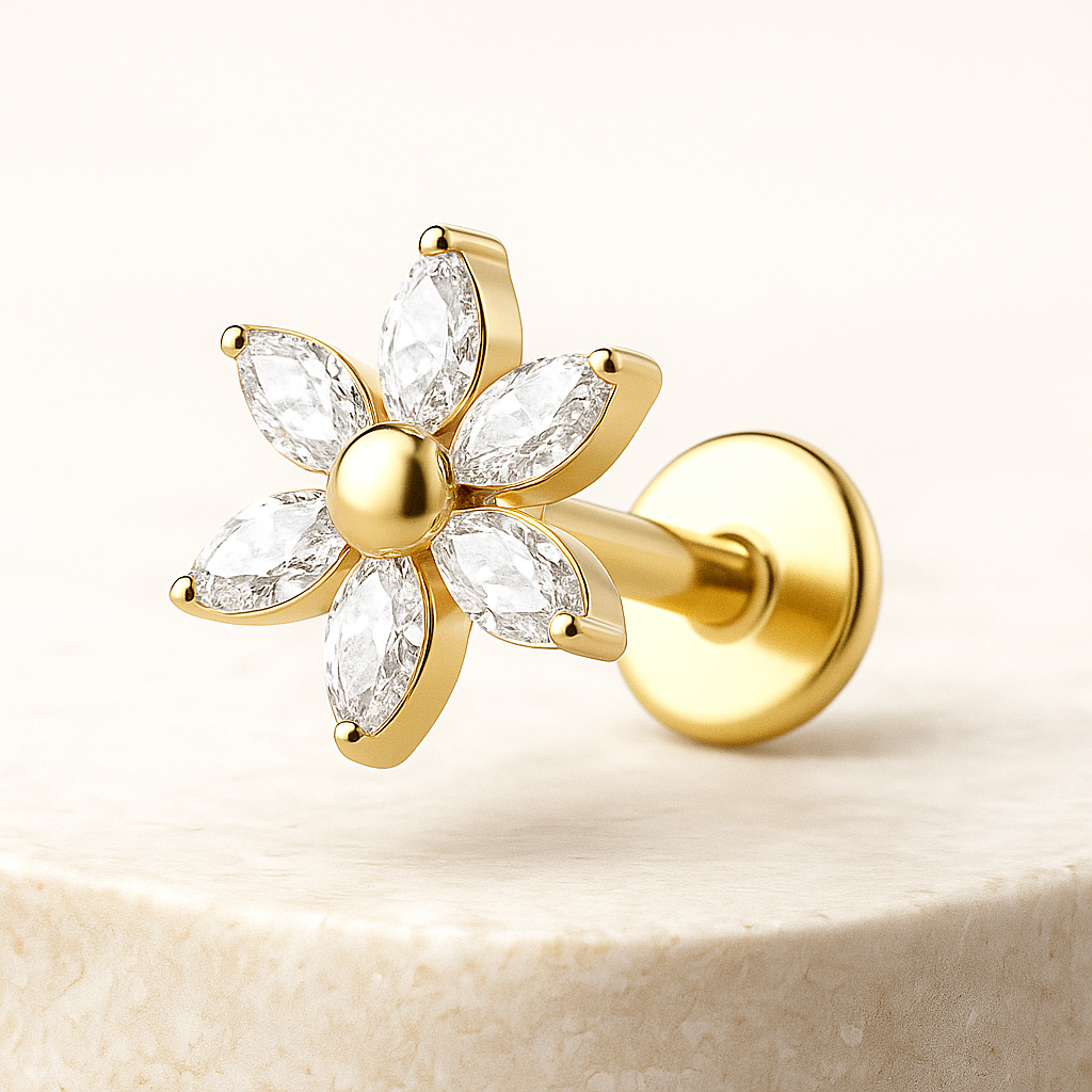 Lia - Titanium Daisy Stud