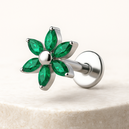 Lia - Titanium Daisy Stud