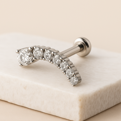 Milana - Titanium Descending Curved Stud