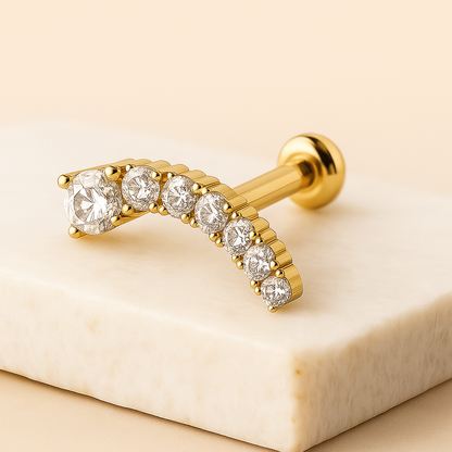 Milana - Titanium Descending Curved Stud