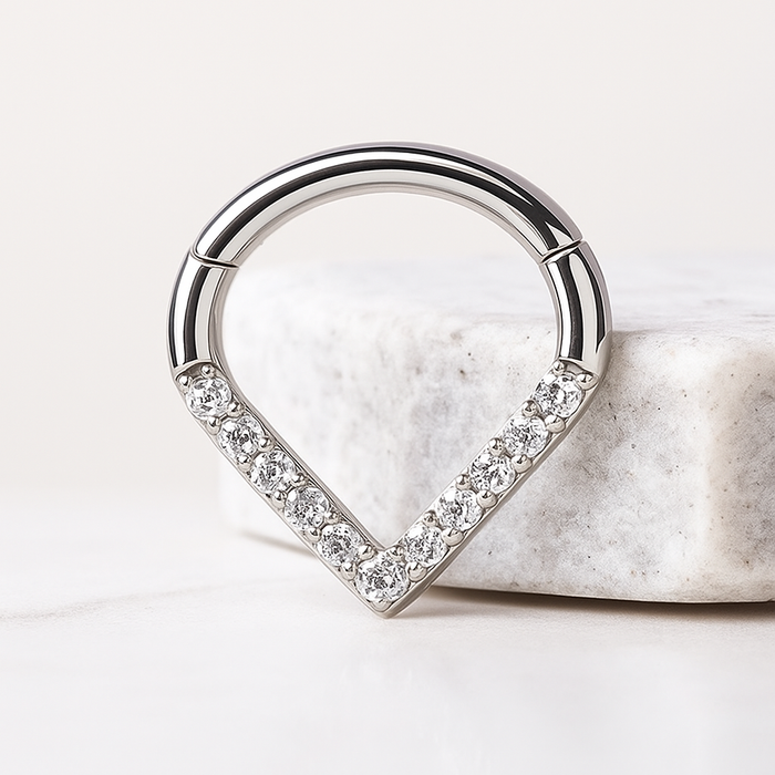 Eva - Titanium Tear Drop Daith/Segment Ring