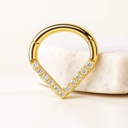 Eva - Titanium Tear Drop Daith/Segment Ring
