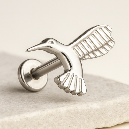 Selena - Titanium Hummingbird Stud