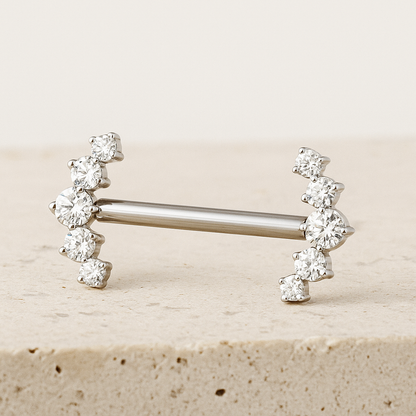 Nyla - Titanium Threadless Curved Nipple Bar