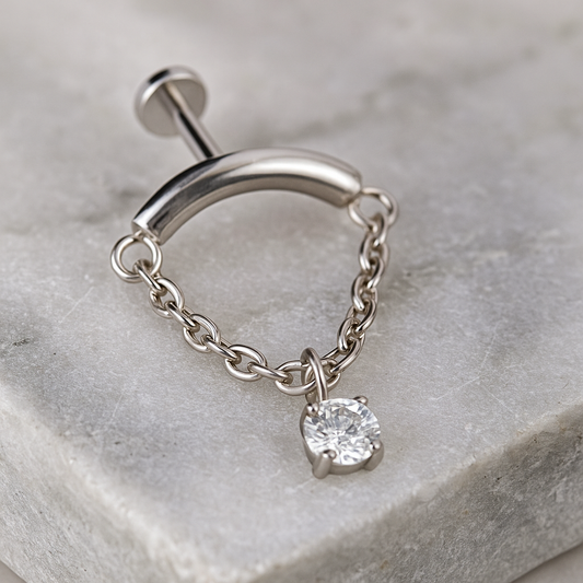 Dahlia - Titanium Hidden Helix Chain – hypoallergenic piercing jewellery by Cura