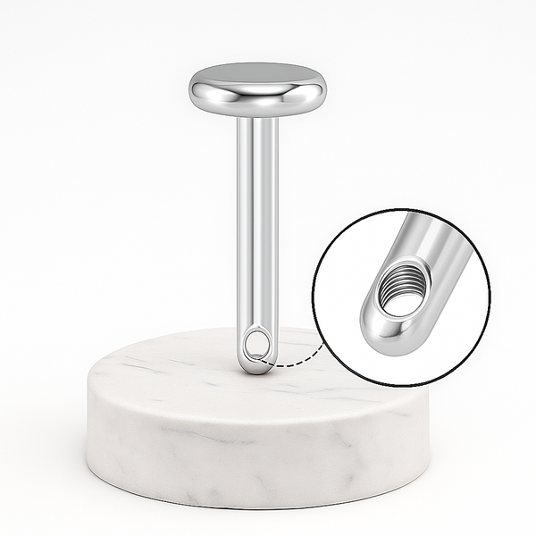 Titanium Threaded Flatback Labret Post Only | Hypoallergenic Piercing ...