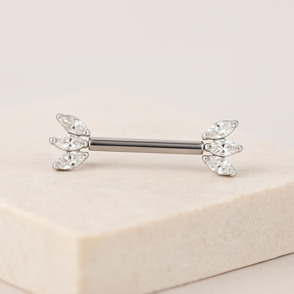 Nari - Titanium Threadless Tristone Nipple Bar