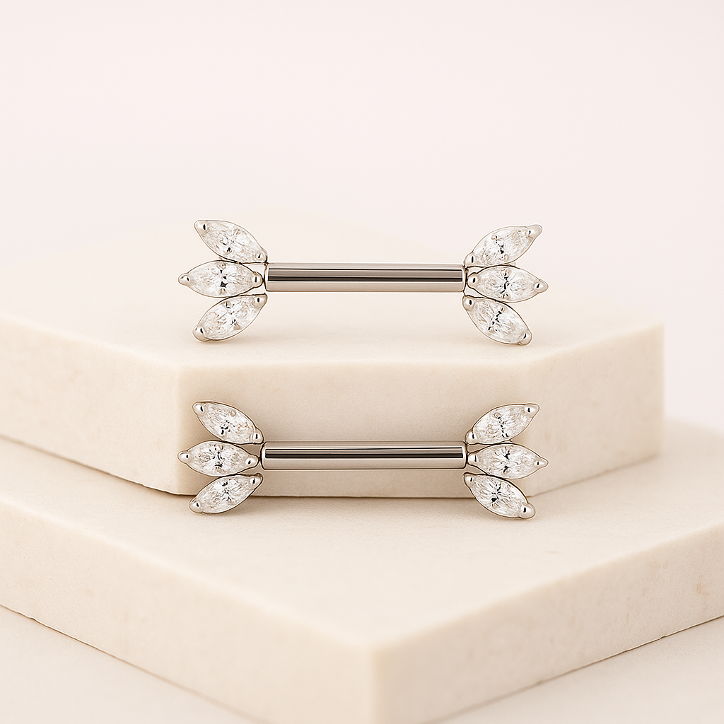Nari - Titanium Threadless Tristone Nipple Bar
