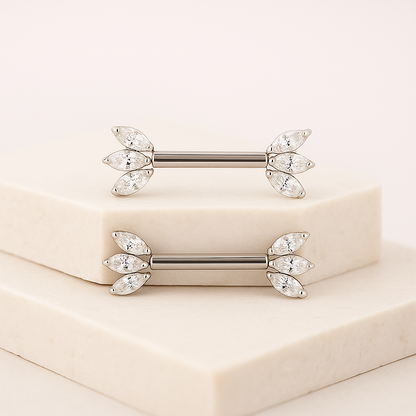 Nari - Titanium Threadless Tristone Nipple Bar