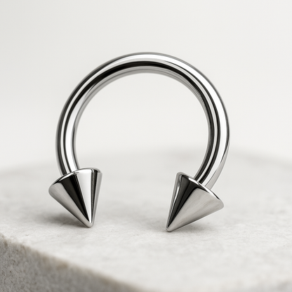 Yara - Titanium Spike Horseshoe Septum/ Nipple Ring