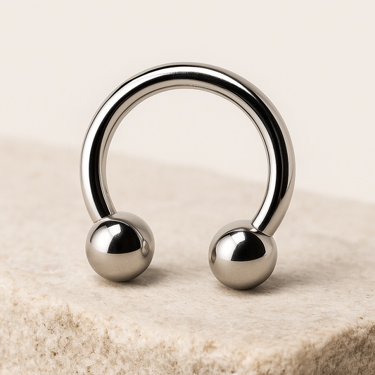 Mara - Titanium Ball Horseshoe Septum/ Nipple Ring – hypoallergenic piercing jewellery by Cura