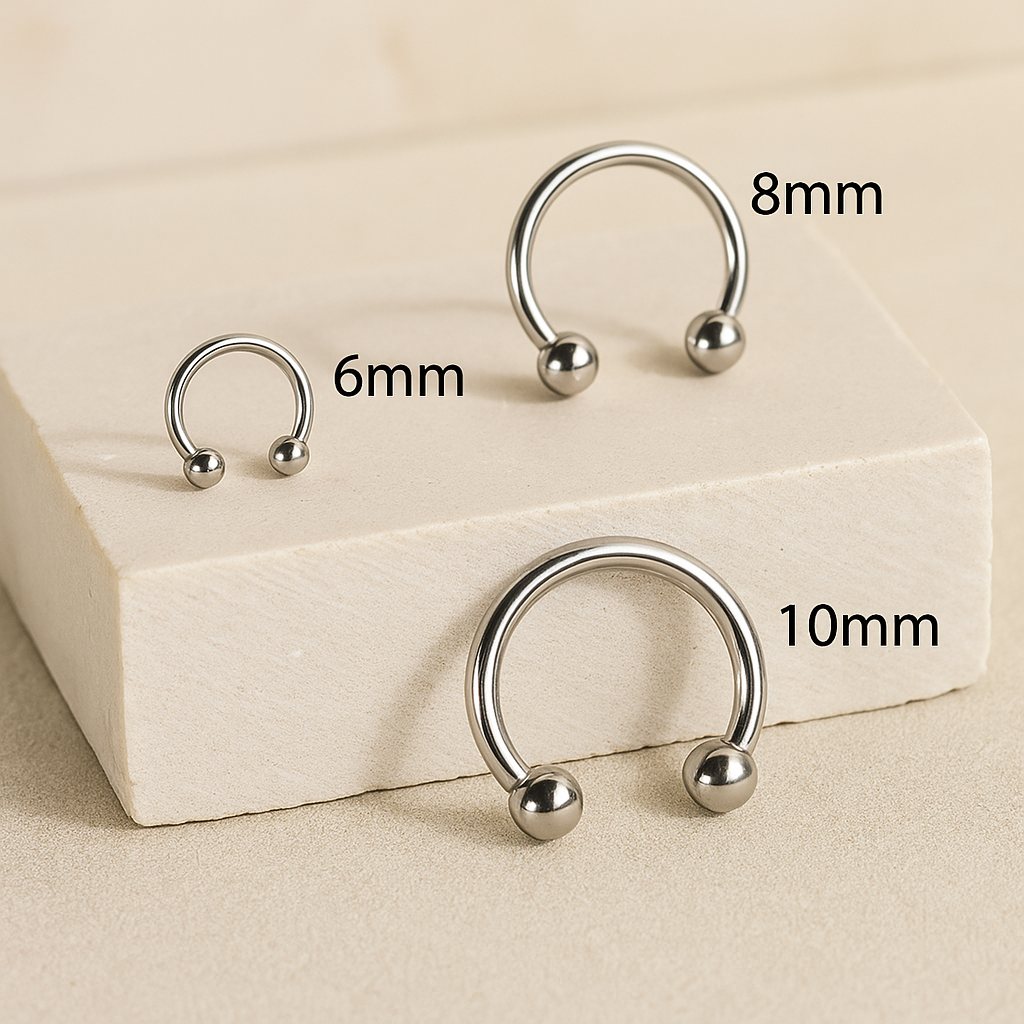 Mara - Titanium Ball Horseshoe Septum/ Nipple Ring
