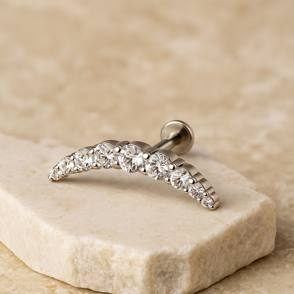 Gabriela- Surgical Steel Crescent Stud