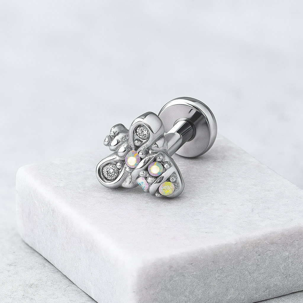 Carmen - Threadless Surgical Steel Bee Stud