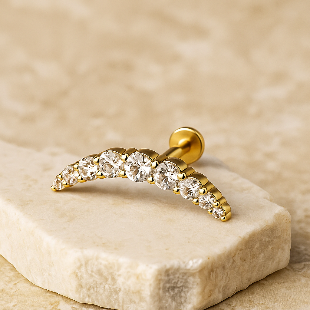 Gabriela- Surgical Steel Crescent Stud