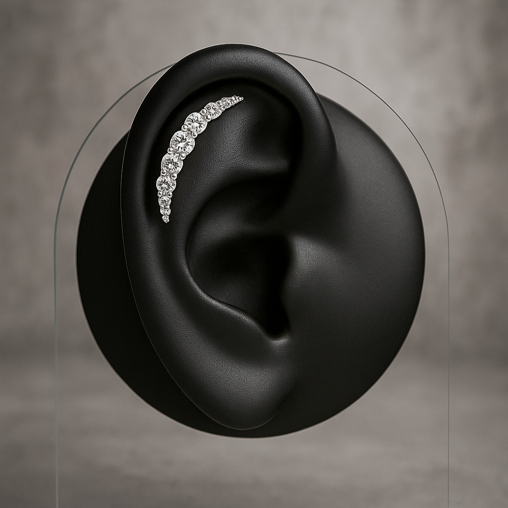 Gabriela- Surgical Steel Crescent Stud