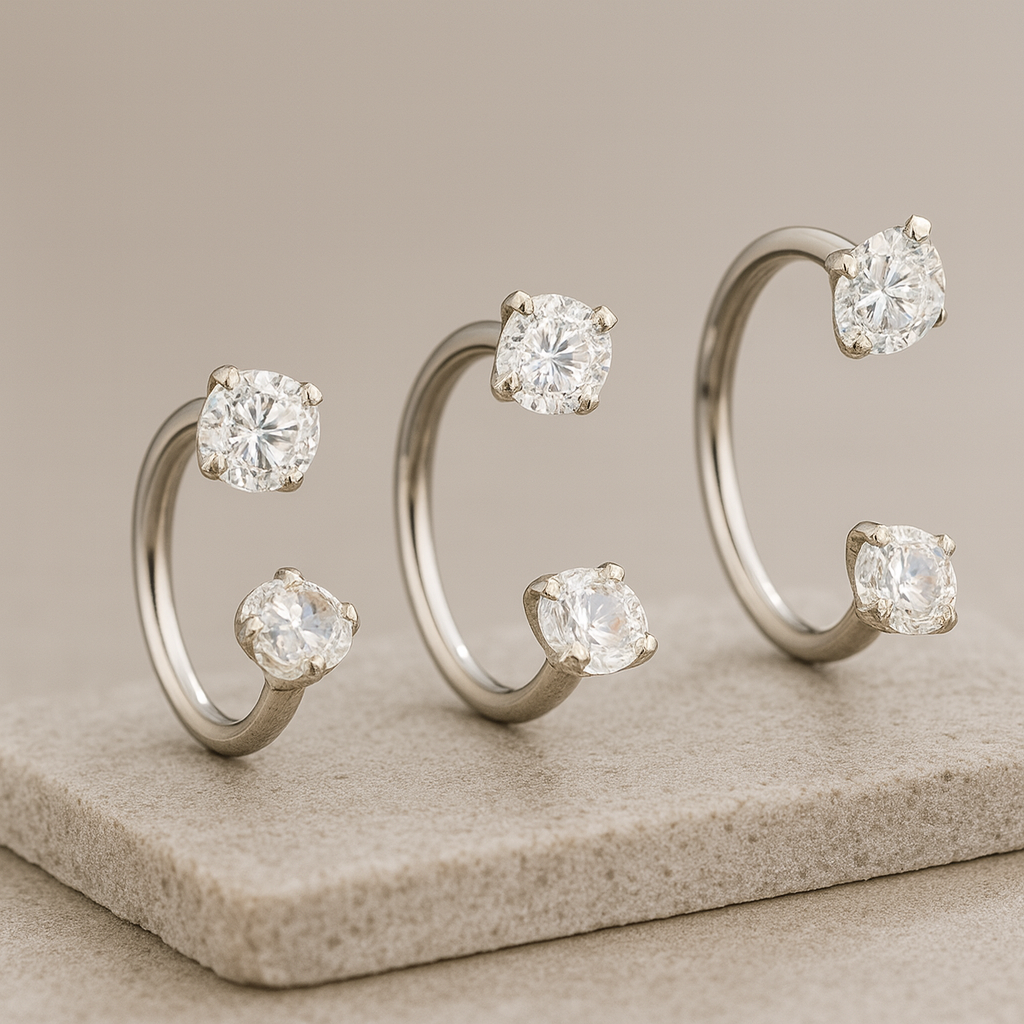 Hera - C Hoop Double Stud