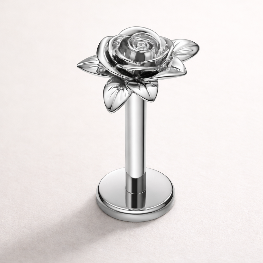 Rosa - Titanium Rose Stud