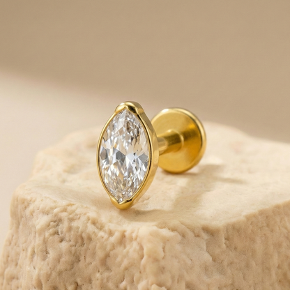 Anna - Titanium Marquise Stud