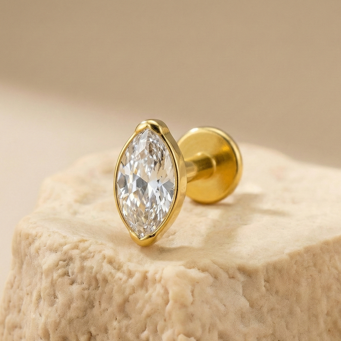 Anna - Titanium Marquise Stud
