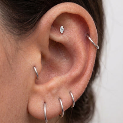 Anna - Titanium Marquise Stud