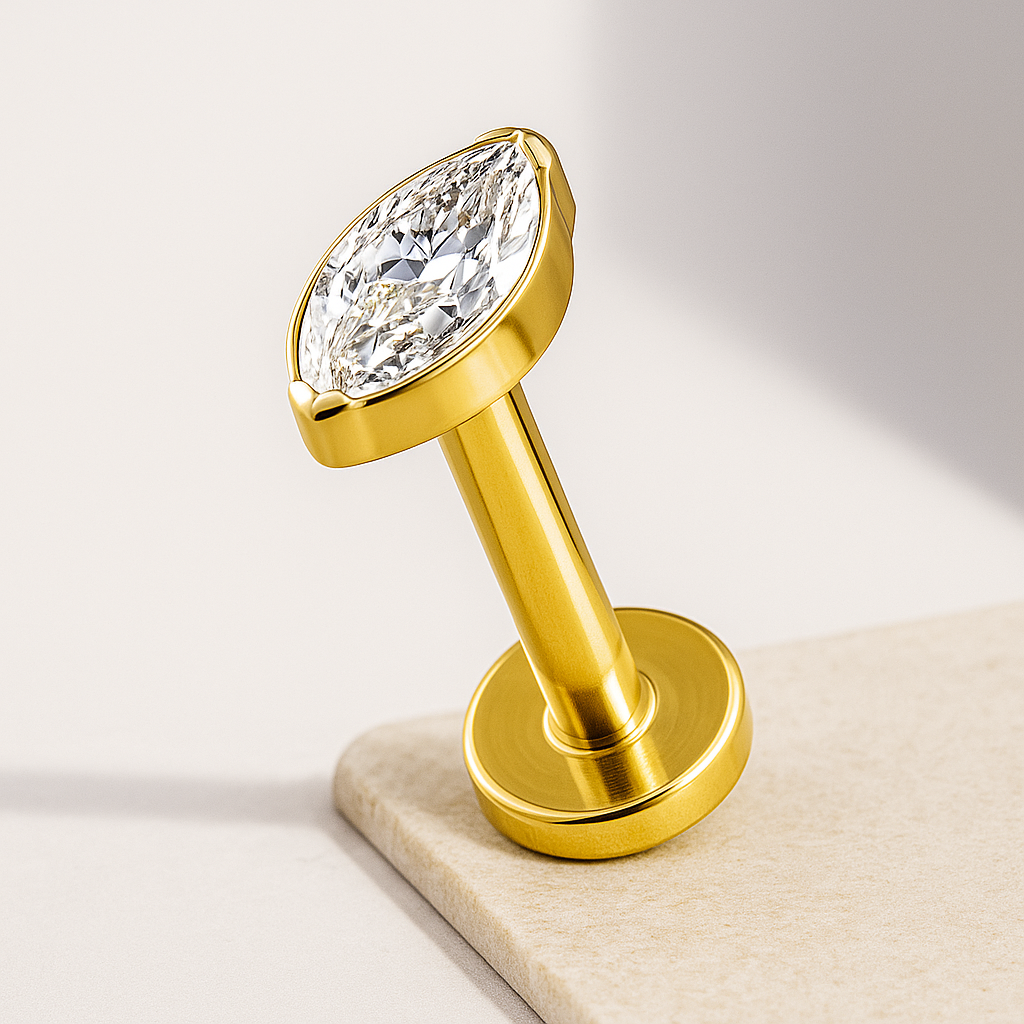 Anna - Titanium Marquise Stud