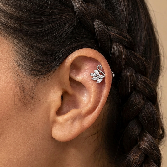 Arina - Swan Labret Stud