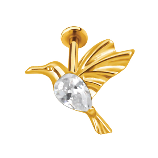 Ayla - Titanium Hummingbird Crystal Stud