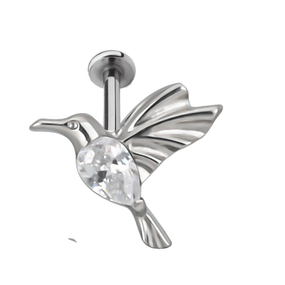 Ayla - Titanium Hummingbird Crystal Stud
