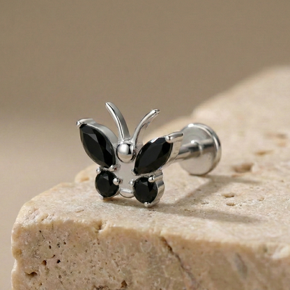 Bella - Titanium Butterfly Stud