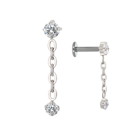 Carina - Titanium Dangle Chain Stud