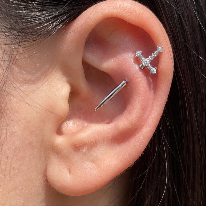 Electra - Titanium Sword Stud / Ear Jacket