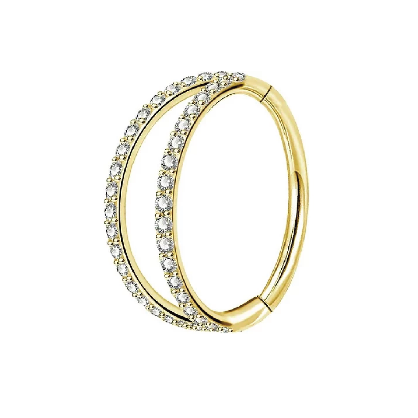 Segment Rig Titanium Double Layer Paved Segment Ring | Cura - Piercing Jewellery