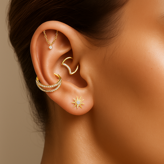 Dina - Titanium Moon Daith/ Septum Segment Ring