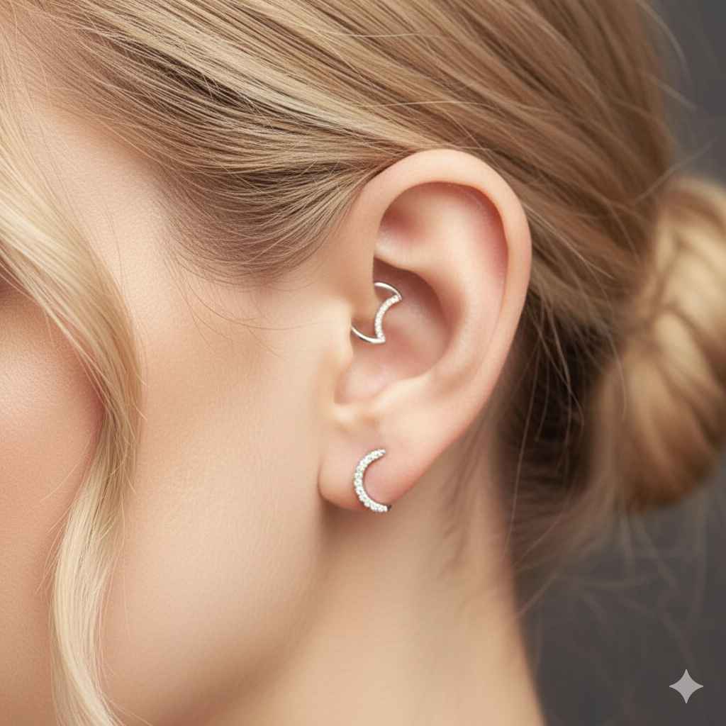 Dina - Titanium Moon Daith/ Septum Segment Ring