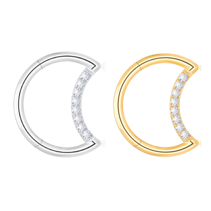 Dina - Titanium Moon Daith/ Septum Segment Ring